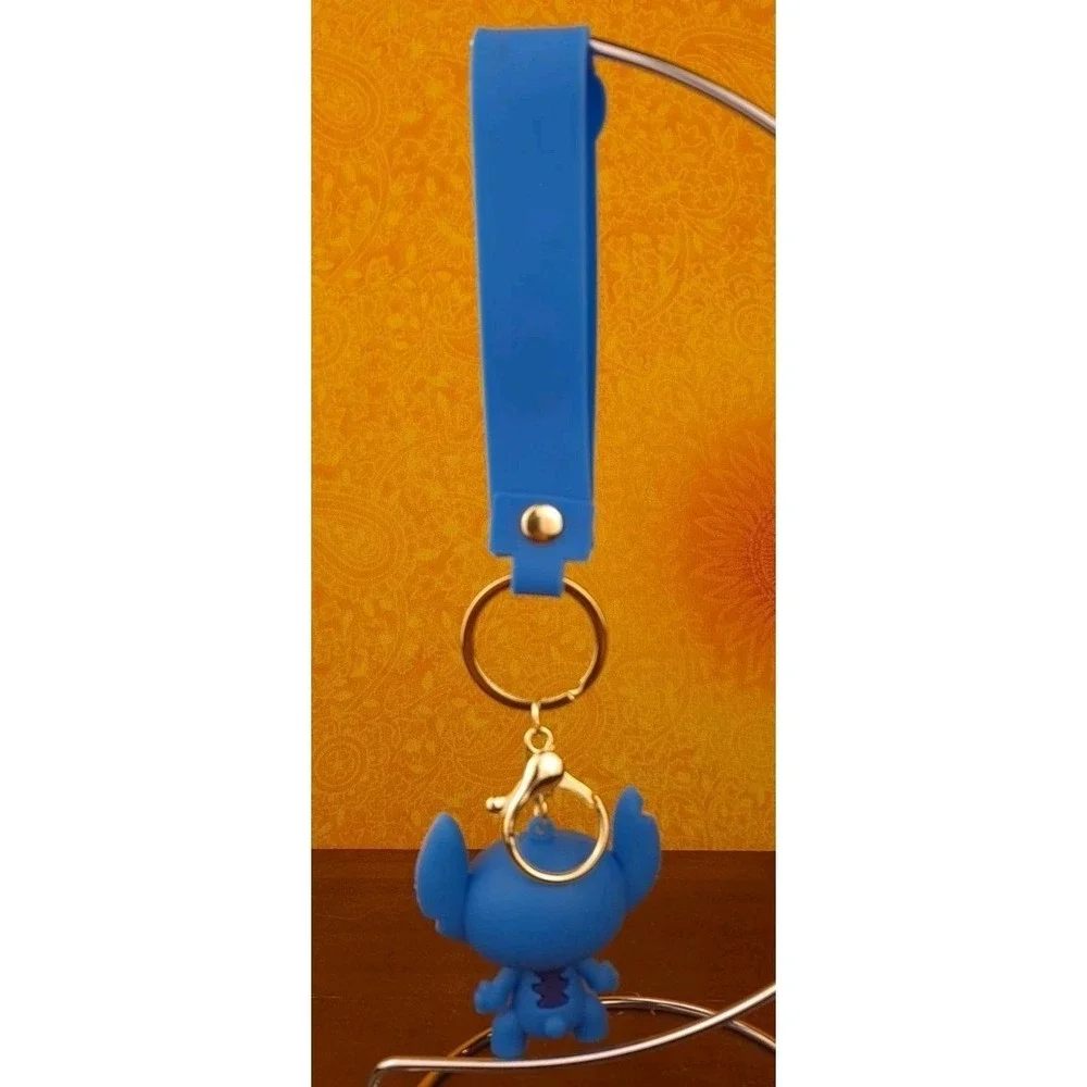 Lilo & Stitch With Glasses 3D PVC Keychain Keyring Backpack Clip Disney‎ 8